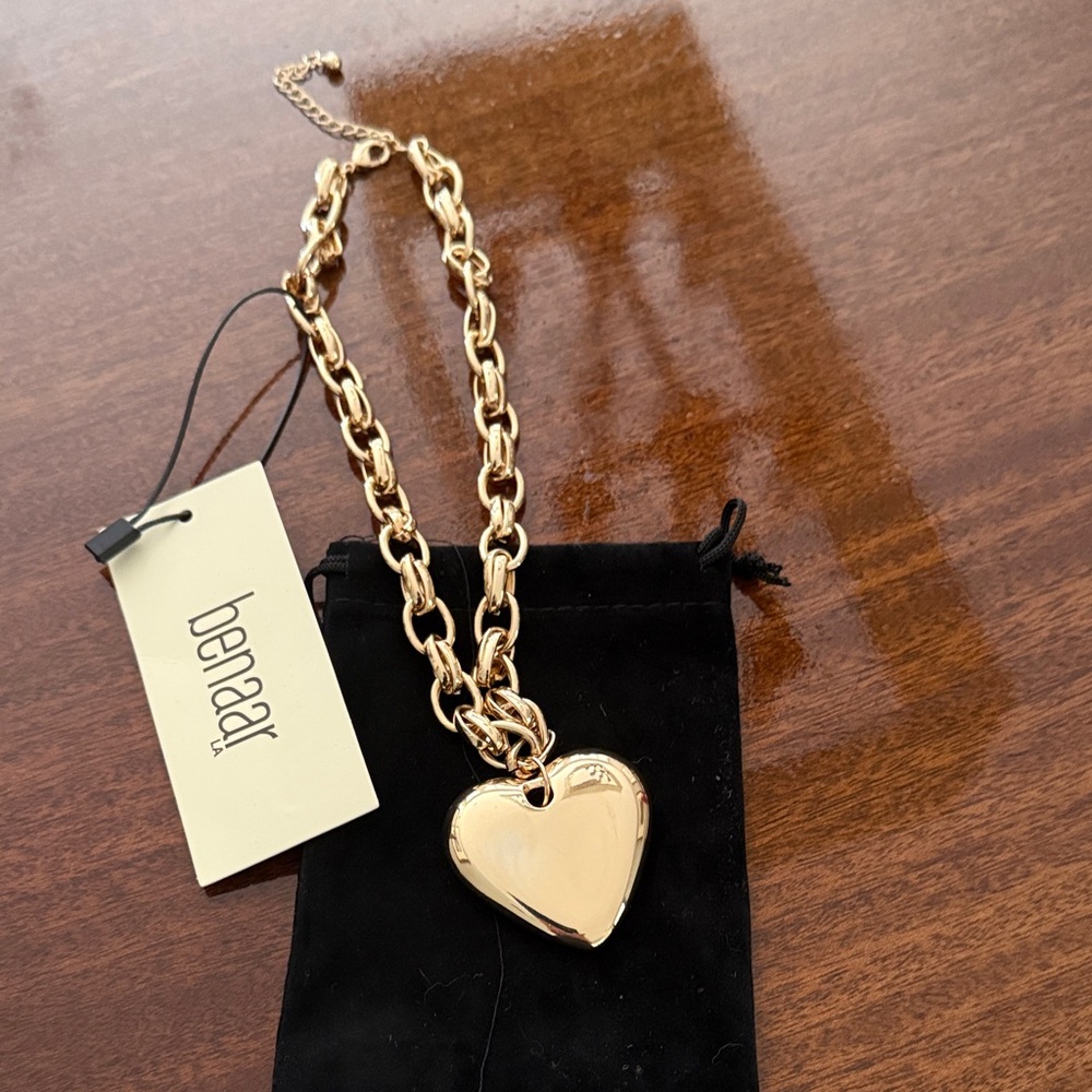 Gold Heart Chain Necklace